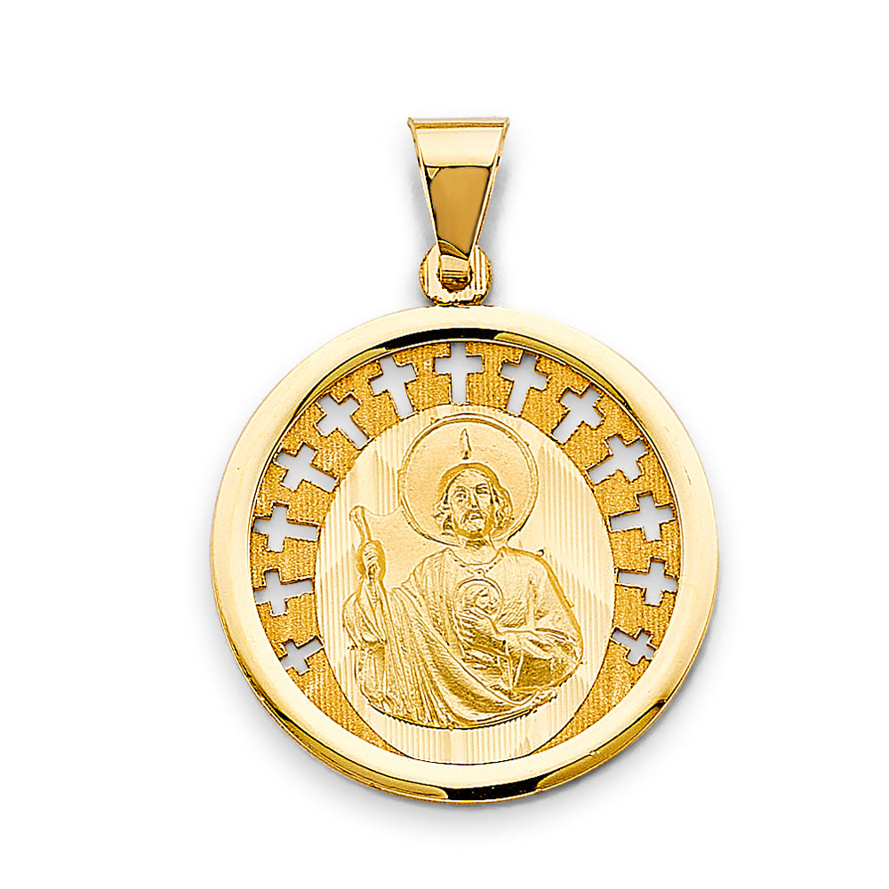 14K Yellow Gold 23mm Religious Pendant