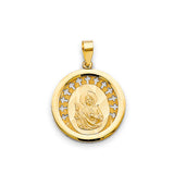 14K Yellow Gold 18mm Religious Pendant