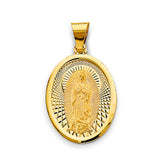 14K Yellow Gold Round Religious 18mm Pendant