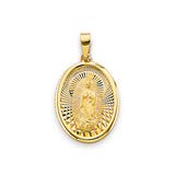 14K Yellow Gold 15mm Round Religious Pendant