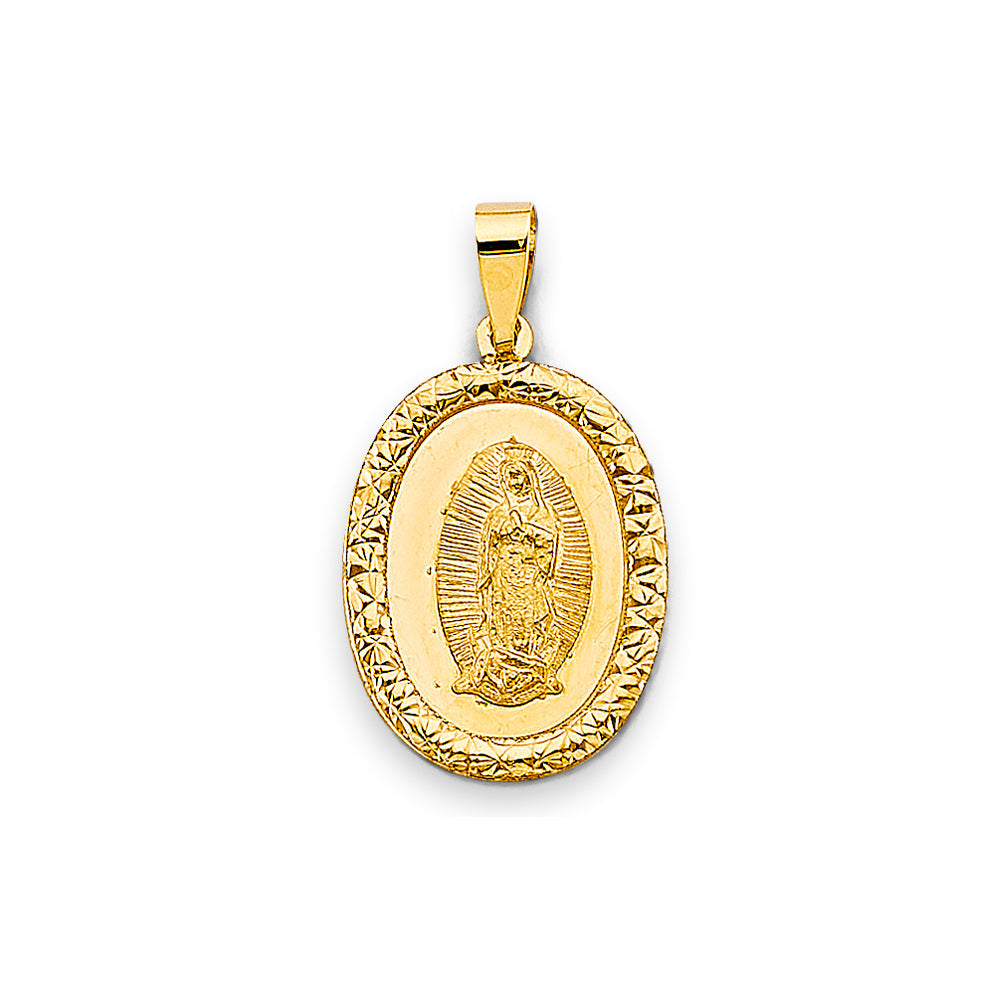 14K Yellow Gold 13mm Religious Pendant