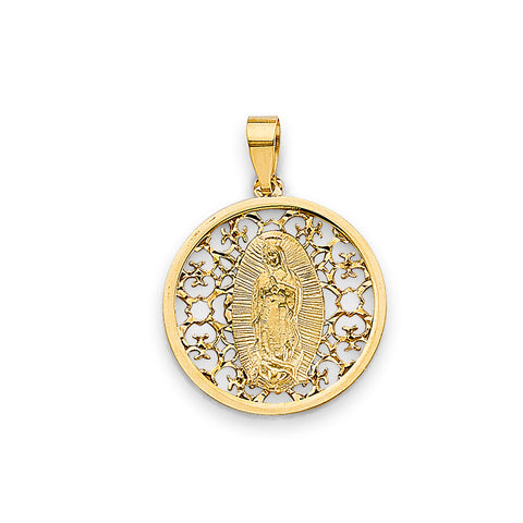 14K Two Tone Gold Religious Pendant