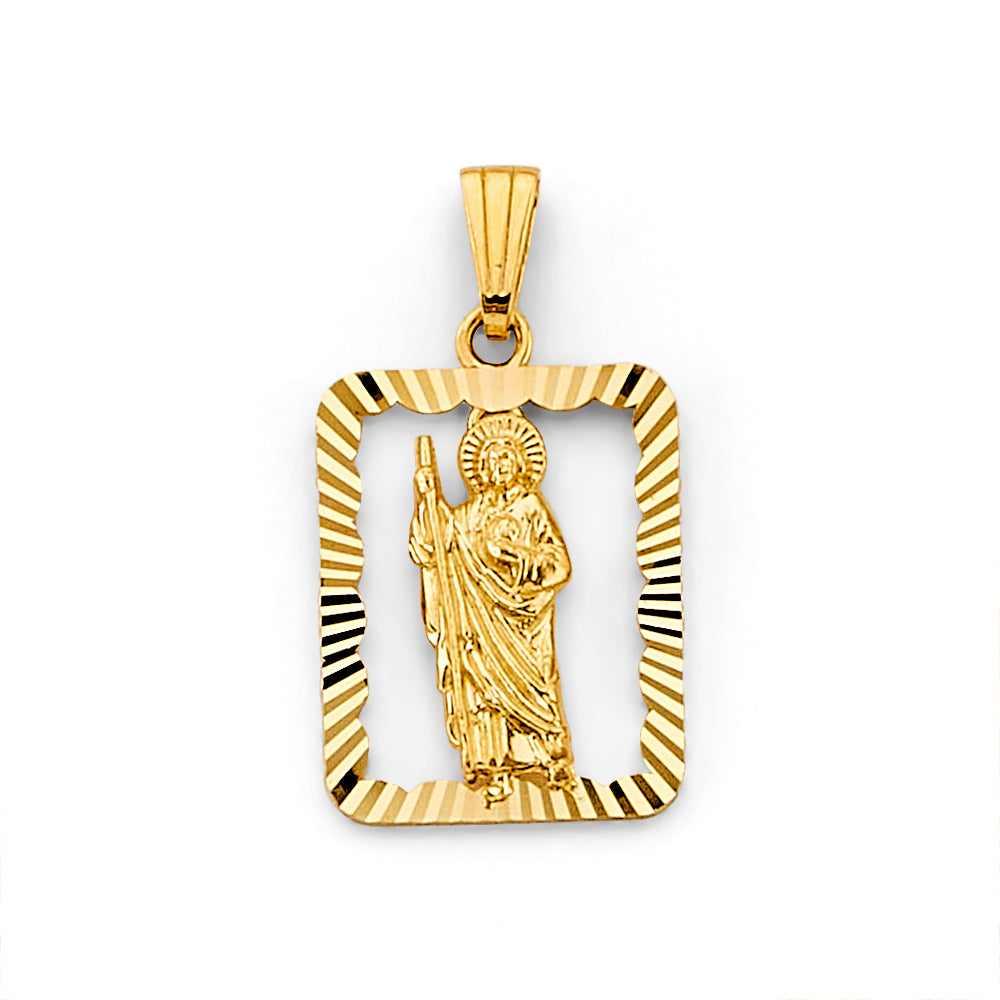 14K Yellow Gold 15mm St. Jude Thaddeus Pendant