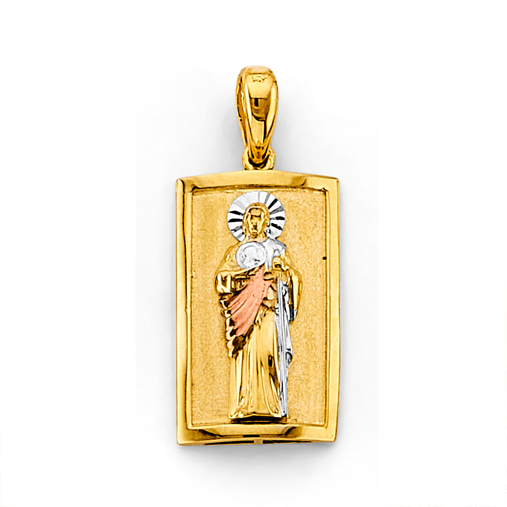 14K Tri Color Gold St. Jude Thaddeus Pendant