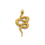 14K Yellow Gold 13mm Snake Pendant