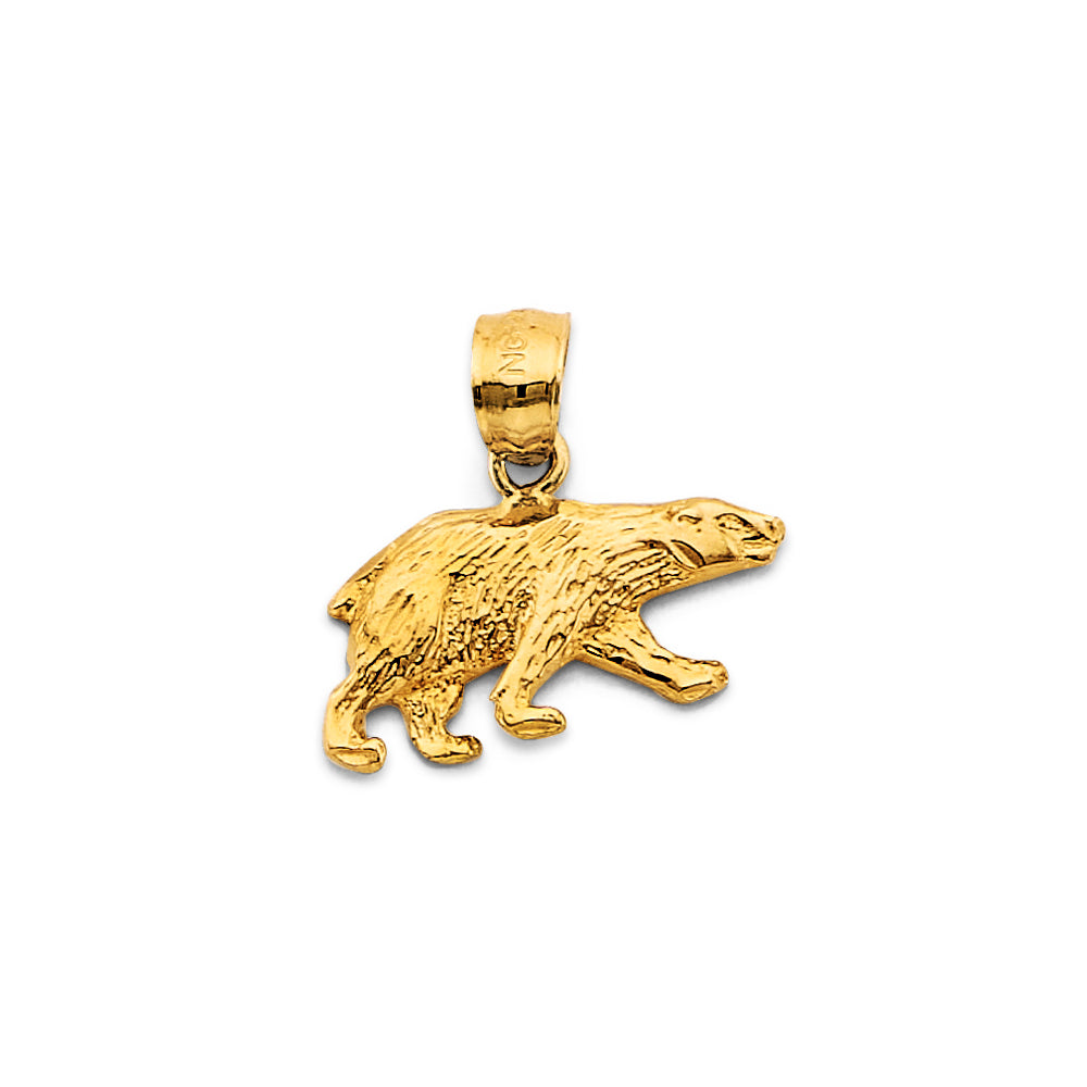 14K Yellow Gold Bear Pendant