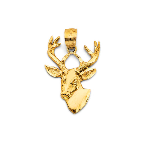 14K Yellow Gold Deer Pendant