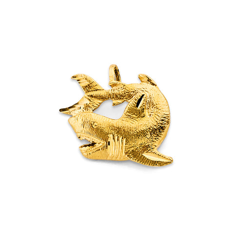 14K Yellow Gold Whale Pendant