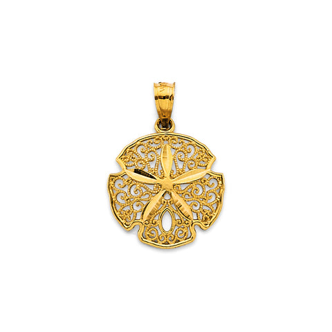 14K Yellow Gold Sand Dollar Pendant