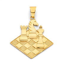 Load image into Gallery viewer, 14K Yellow Gold Chess Pendant