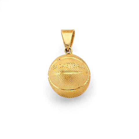 14K Yellow Gold Basketball Pendant