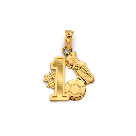 14K Yellow Gold Soccer Pendant