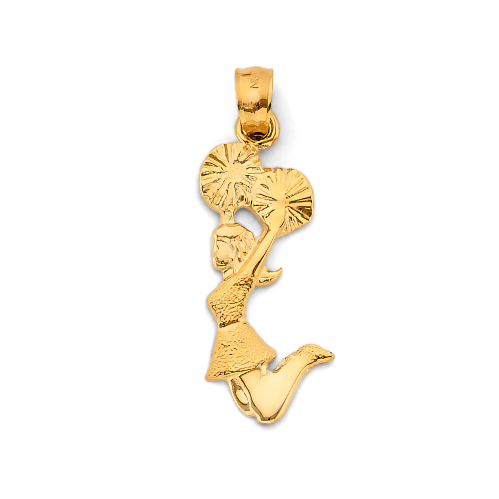 14K Yellow Gold Cheerleader Pendant