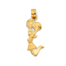 Load image into Gallery viewer, 14K Yellow Gold Cheerleader Pendant