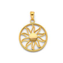 Load image into Gallery viewer, 14K Yellow Gold Round Sun Pendant