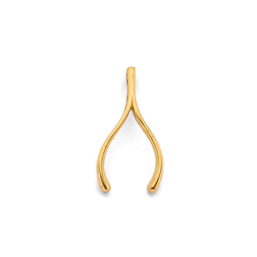 14K Yellow Gold Wishbone Pendant