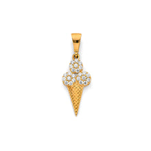 Load image into Gallery viewer, 14K Yellow Gold CZ Ice Cream Pendant