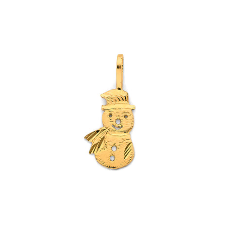 14K Yellow Gold Snowman Pendant