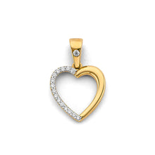 Load image into Gallery viewer, 14K Two Tone  Gold 15mm CZ Heart Pendant