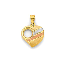 Load image into Gallery viewer, 14K Tri Color Gold 15mm Heart Pendant