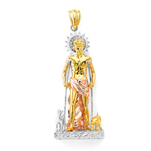 Load image into Gallery viewer, 14K Tri Color Gold CZ San Lazaro 3D Pendant