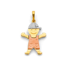 Load image into Gallery viewer, 14K Tri Color Gold Boy Pendant