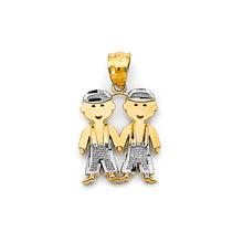 Load image into Gallery viewer, 14K Two Tone Gold Boy-Boy Pendant