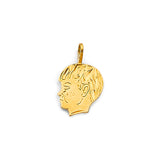 14K Yellow Gold Boy's Face Pendant