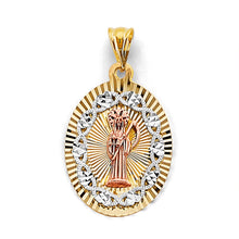 Load image into Gallery viewer, 14K Tri Color Gold Stamp Santa Muerte Pendant