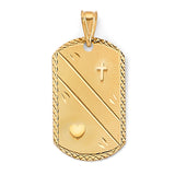 14K Yellow Gold Religious Stamp Pendant