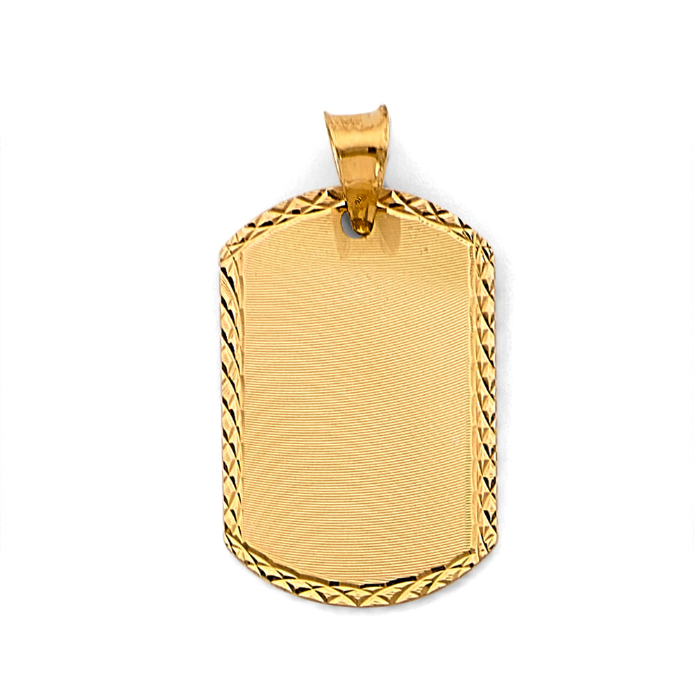 14K Yellow Gold Plain Stamp Pendant