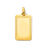 14K Yellow Gold Rectangle Engravable Plain Pendant