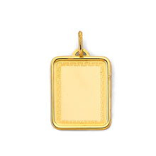 Load image into Gallery viewer, 14K Yellow Gold Square Engravable Plain Pendant