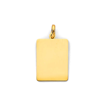 14K Yellow Gold 12mm Engravable Plain Pendant