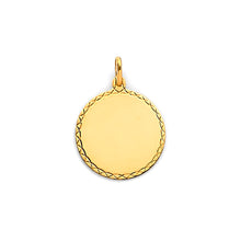 Load image into Gallery viewer, 14K Yellow Gold Round 15mm Engravable Plain Pendant