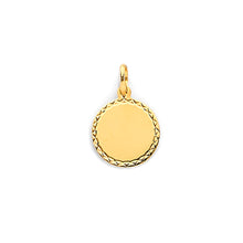 Load image into Gallery viewer, 14K Yellow Gold Round 10mm Engravable Plain Pendant