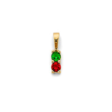 Load image into Gallery viewer, 14K Yellow Gold CZ 2 Stone Month Pendant