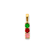 Load image into Gallery viewer, 14K Yellow Gold CZ 3 Stone Month Pendant