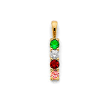 Load image into Gallery viewer, 14K Yellow Gold CZ 4 Stone Month Pendant