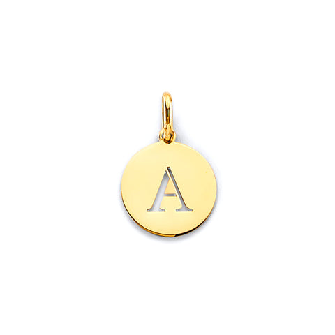 14K Yellow Gold Cut Out Initial Pendant