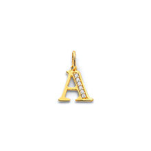 Load image into Gallery viewer, 14K Two Tone Gold Initial CZ Pendant