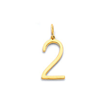 Load image into Gallery viewer, 14K Yellow Gold 2 Number Pendant