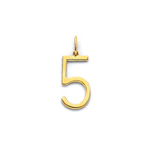 Load image into Gallery viewer, 14K Yellow Gold 5 Number Pendant