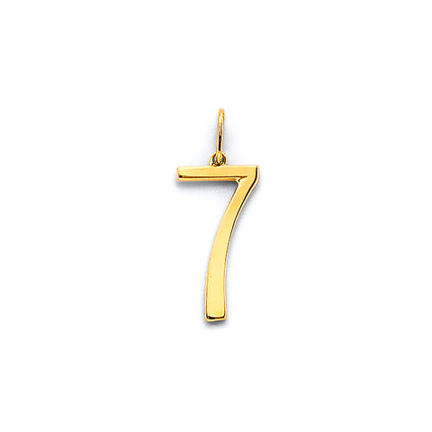 14K Yellow Gold 7 Number Pendant