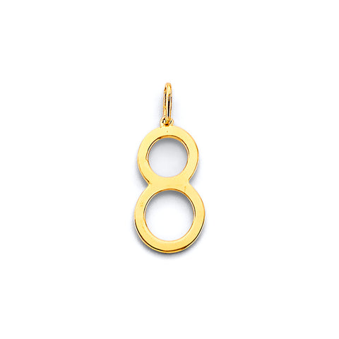 14K Yellow Gold 8 Number Pendant