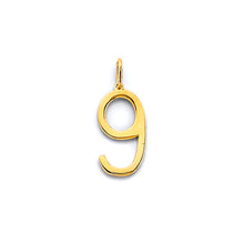 Load image into Gallery viewer, 14K Yellow Gold 9 Number Pendant