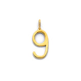 14K Yellow Gold 9 Number Pendant