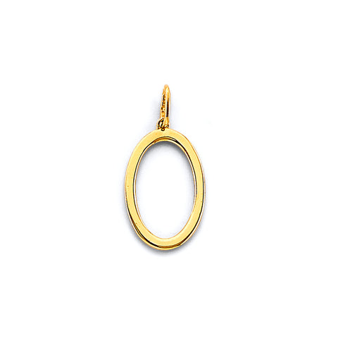 14K Yellow Gold 0 Number Pendant