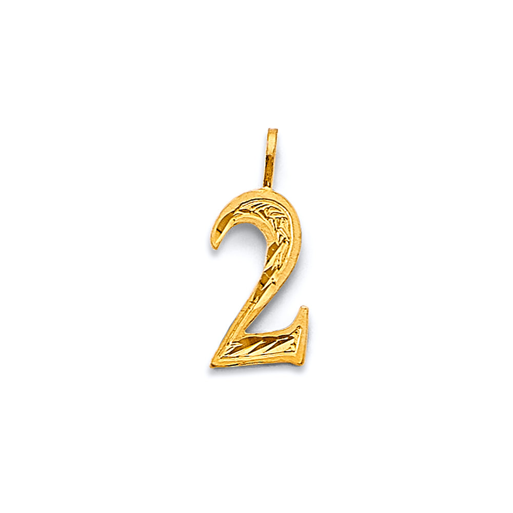 14K Yellow Gold DC 2 Number Pendant