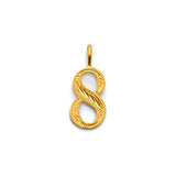 14K Yellow Gold DC 8 Number Pendant